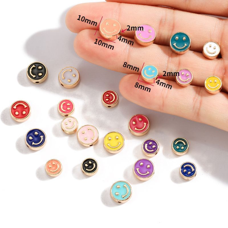 5PCS Colorful Happy Face Jewelry Making Findings Spacer