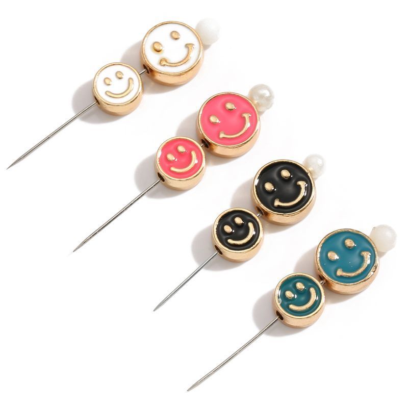 5PCS Colorful Happy Face Jewelry Making Findings Spacer