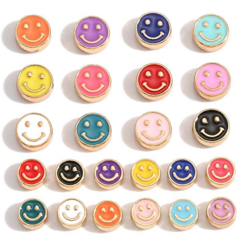 5PCS Colorful Happy Face Jewelry Making Findings Spacer