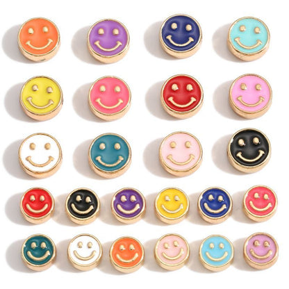 5PCS Colorful Happy Face Jewelry Making Findings Spacer