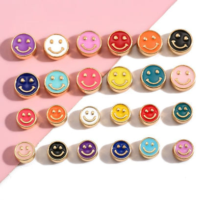 5PCS Colorful Happy Face Jewelry Making Findings Spacer