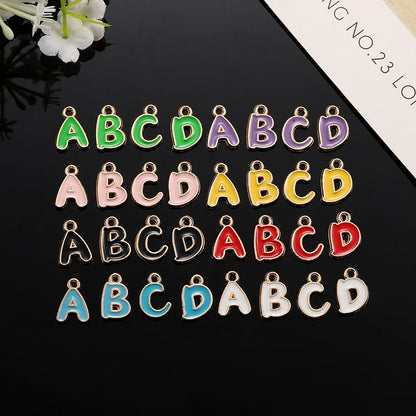 Colorful Alphabet Set Jewelry Making Findings Charm 8x12mm