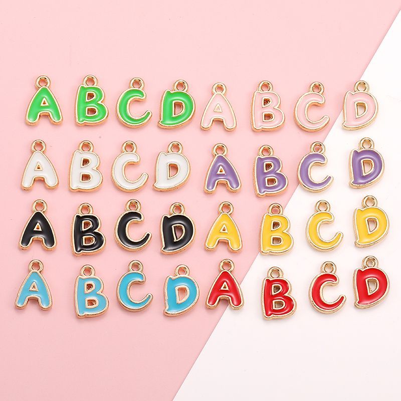 Colorful Alphabet Set Jewelry Making Findings Charm 8x12mm