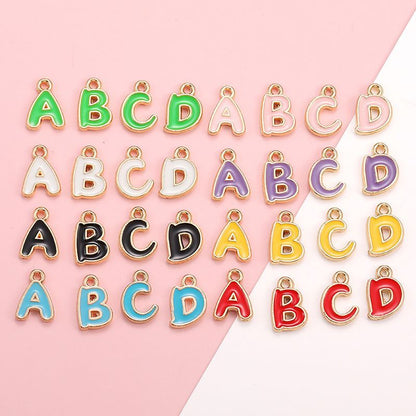 Colorful Alphabet Set Jewelry Making Findings Charm 8x12mm
