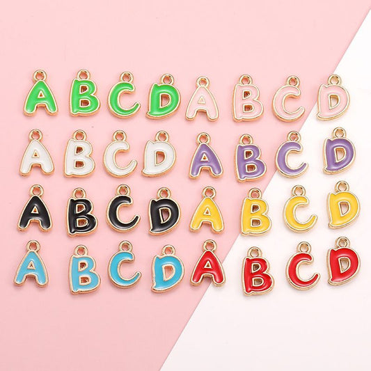 Colorful Alphabet Set Jewelry Making Findings Charm 8x12mm