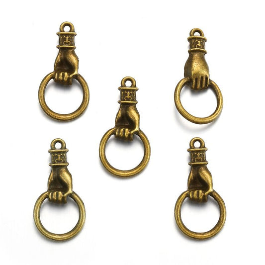 10 PCS Door Knob Style Jewelry Making Findings Charm 13x27mm
