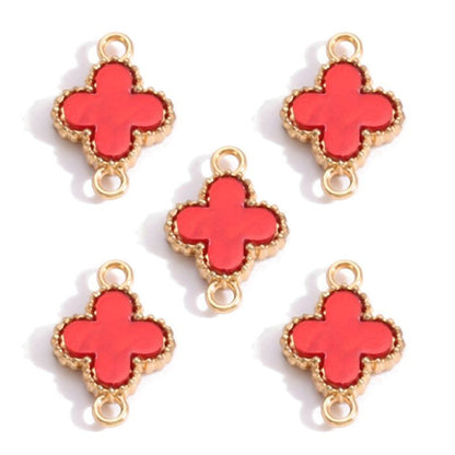 5 PCS Clover Style Jewelry Making Findings Connector 13x19mm