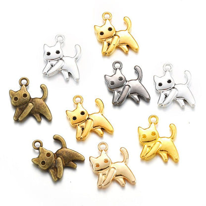 1 PCS Jumping Cat Jewelry Making Findings Charm 14.5x17.5mm