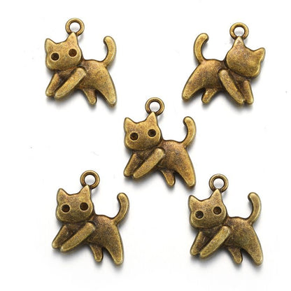 1 PCS Jumping Cat Jewelry Making Findings Charm 14.5x17.5mm