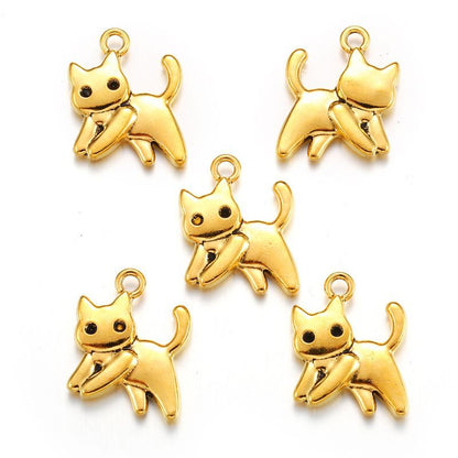 1 PCS Jumping Cat Jewelry Making Findings Charm 14.5x17.5mm