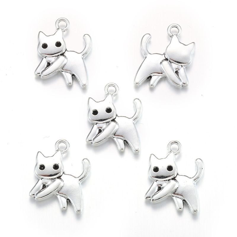 1 PCS Jumping Cat Jewelry Making Findings Charm 14.5x17.5mm