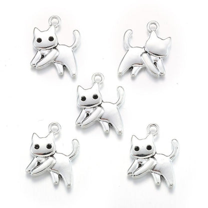 1 PCS Jumping Cat Jewelry Making Findings Charm 14.5x17.5mm