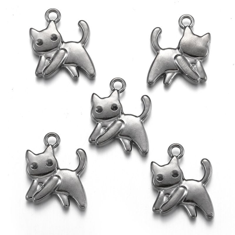 1 PCS Jumping Cat Jewelry Making Findings Charm 14.5x17.5mm