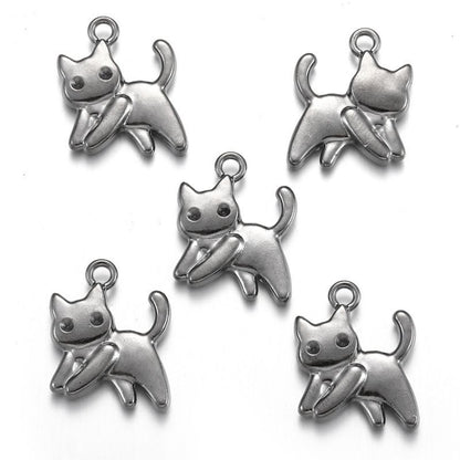 1 PCS Jumping Cat Jewelry Making Findings Charm 14.5x17.5mm