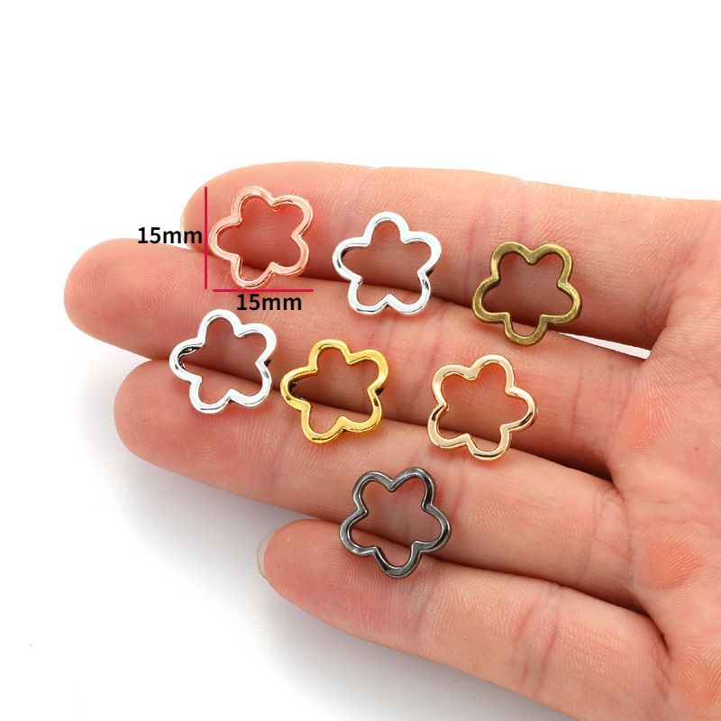 20PCS Flower Jewelry Making Findings Connector 15x15mm