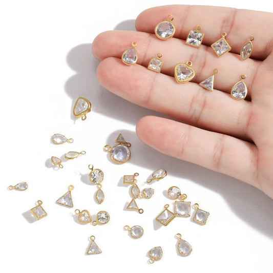5PCS Crystal Collection Jewelry Making Findings Charm