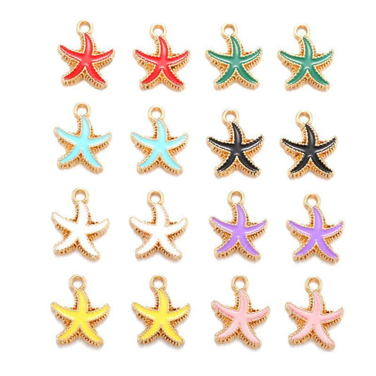 5 PCS Colorful Star Fish Jewelry Making Findings Charm