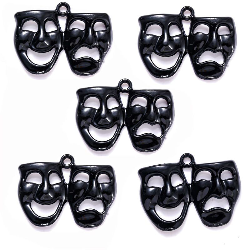 1 PCS Comedy Tragedy Mask Jewelry Making Findings Charm 22x29mm