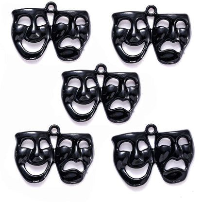 1 PCS Comedy Tragedy Mask Jewelry Making Findings Charm 22x29mm
