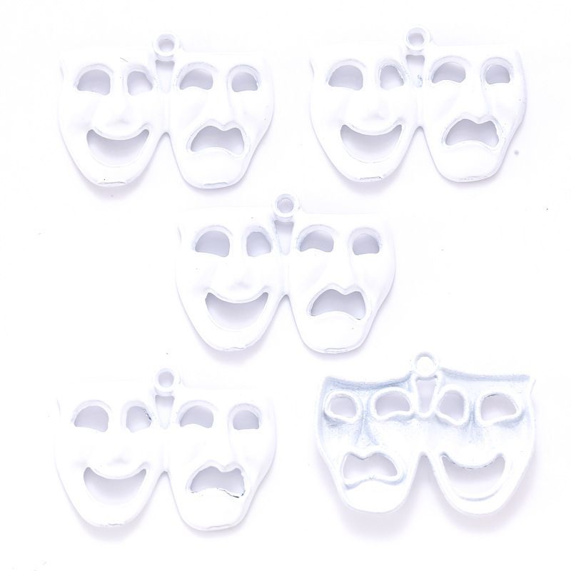 1 PCS Comedy Tragedy Mask Jewelry Making Findings Charm 22x29mm