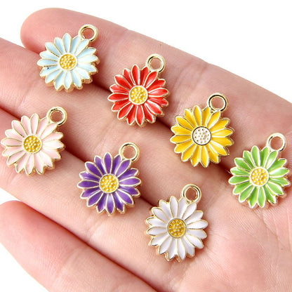 10PCS Colorful Flower Jewelry Making Findings Charm 14x14mm