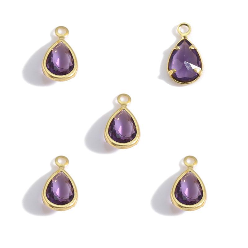 20PCS Multi Color Crystal Teardrop Charm For Jewelry Making