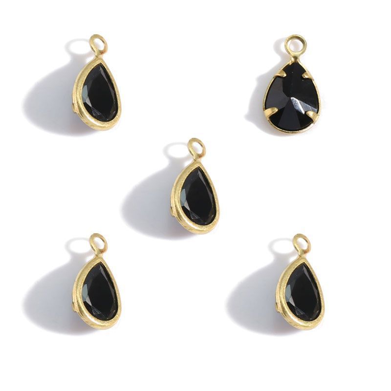 20PCS Multi Color Crystal Teardrop Charm For Jewelry Making