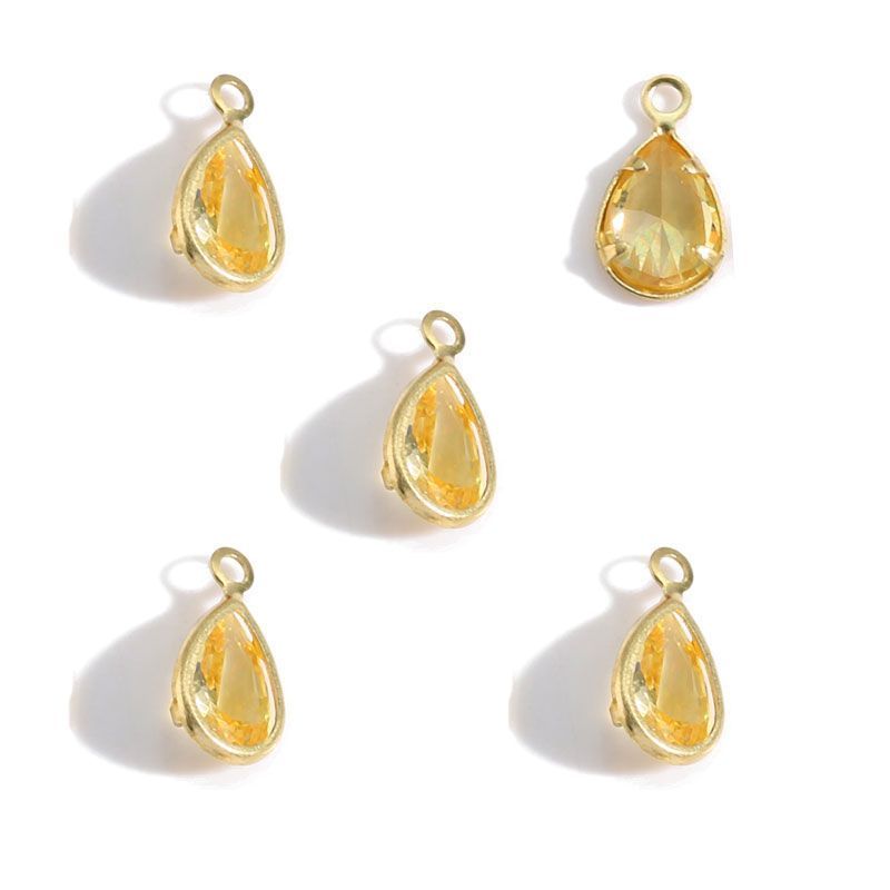 20PCS Multi Color Crystal Teardrop Charm For Jewelry Making