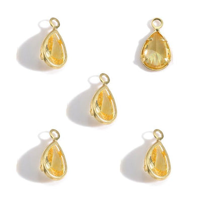 20PCS Multi Color Crystal Teardrop Charm For Jewelry Making