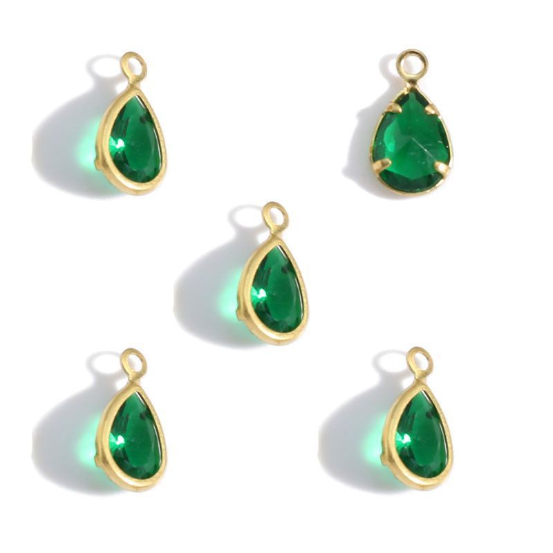 20PCS Multi Color Crystal Teardrop Charm For Jewelry Making