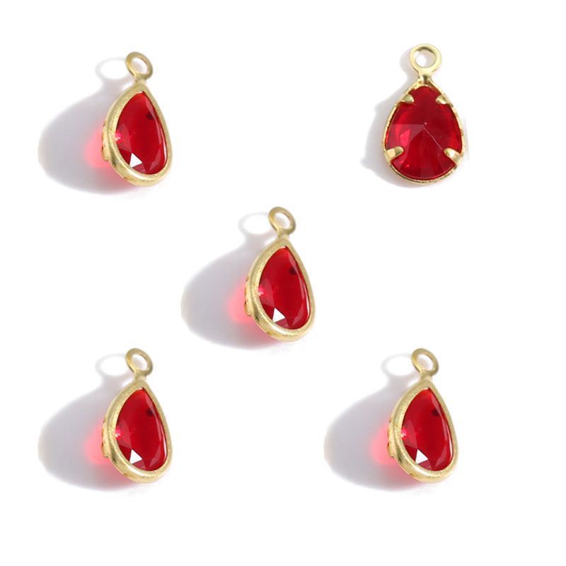 20PCS Multi Color Crystal Teardrop Charm For Jewelry Making