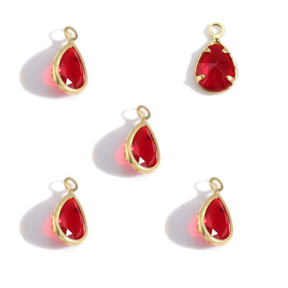 20PCS Multi Color Crystal Teardrop Charm For Jewelry Making