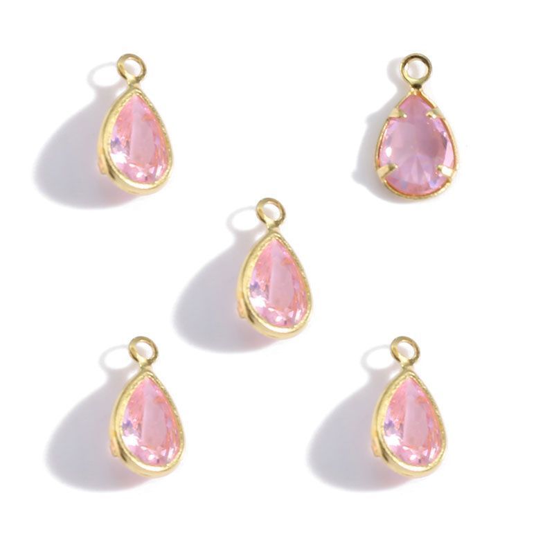 20PCS Multi Color Crystal Teardrop Charm For Jewelry Making