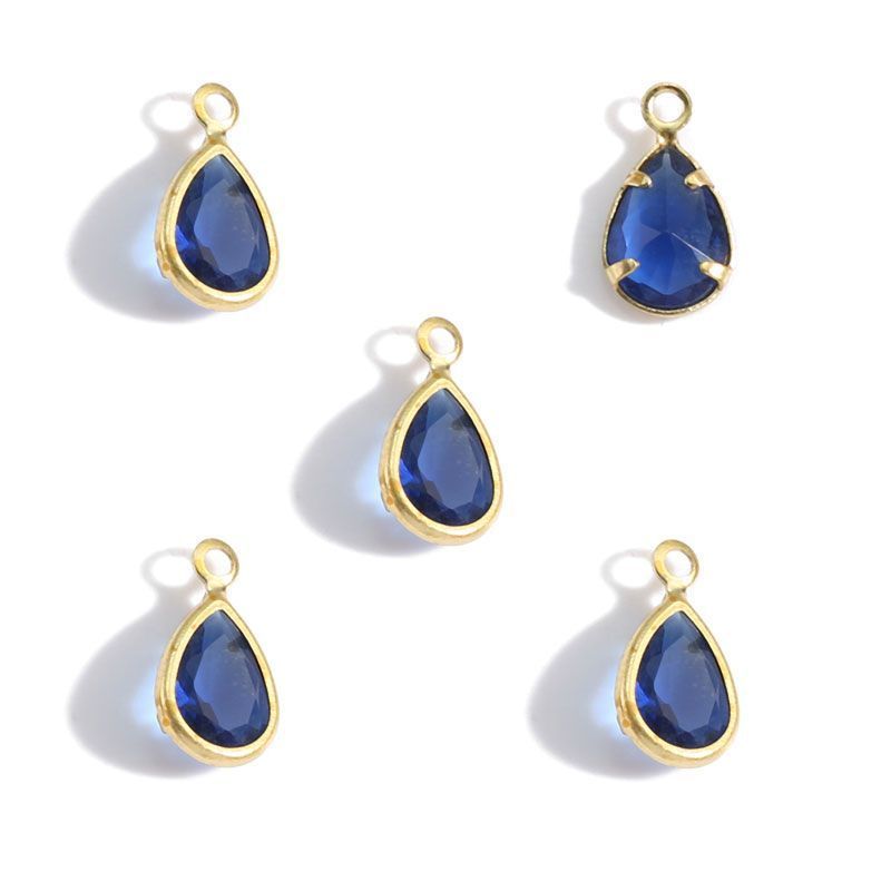 20PCS Multi Color Crystal Teardrop Charm For Jewelry Making