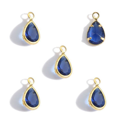 20PCS Multi Color Crystal Teardrop Charm For Jewelry Making