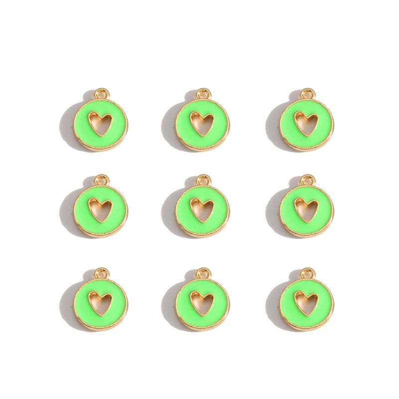 5PCS Colorful Hearts Design Jewelry Making Findings Charm 12x12mm