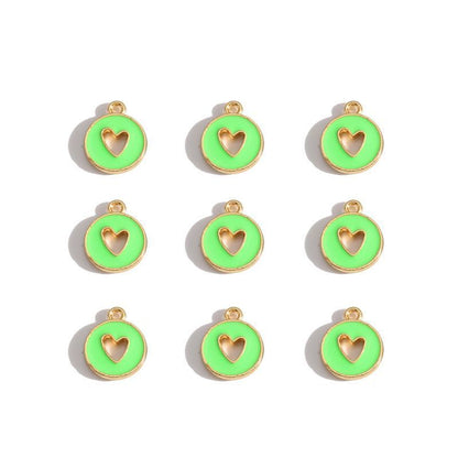 5PCS Colorful Hearts Design Jewelry Making Findings Charm 12x12mm