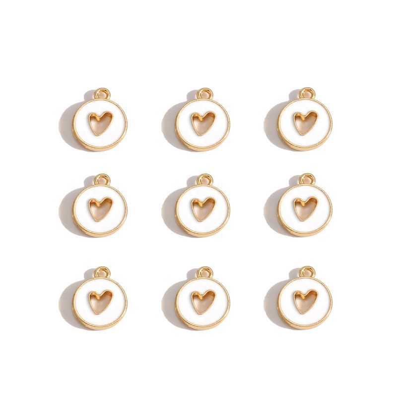 5PCS Colorful Hearts Design Jewelry Making Findings Charm 12x12mm