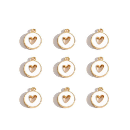 5PCS Colorful Hearts Design Jewelry Making Findings Charm 12x12mm