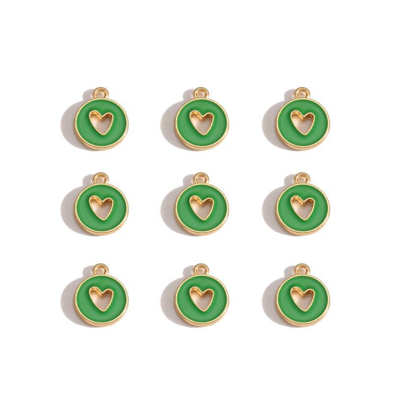 5PCS Colorful Hearts Design Jewelry Making Findings Charm 12x12mm