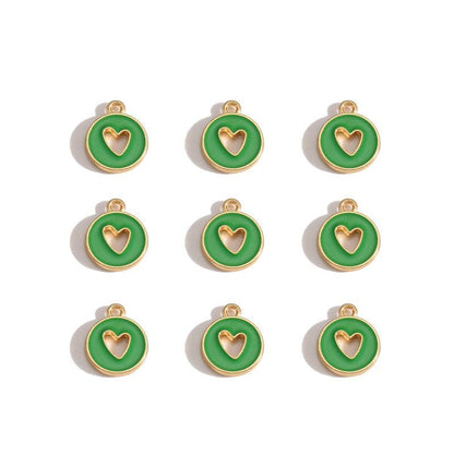 5PCS Colorful Hearts Design Jewelry Making Findings Charm 12x12mm