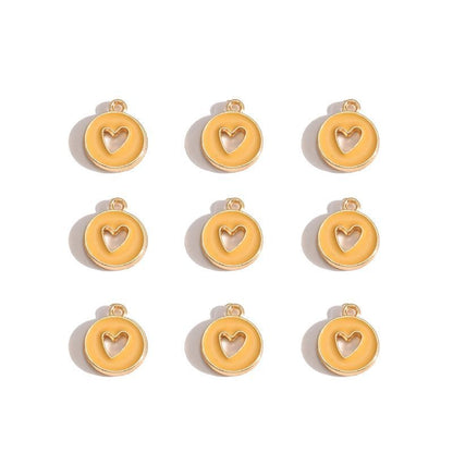 5PCS Colorful Hearts Design Jewelry Making Findings Charm 12x12mm