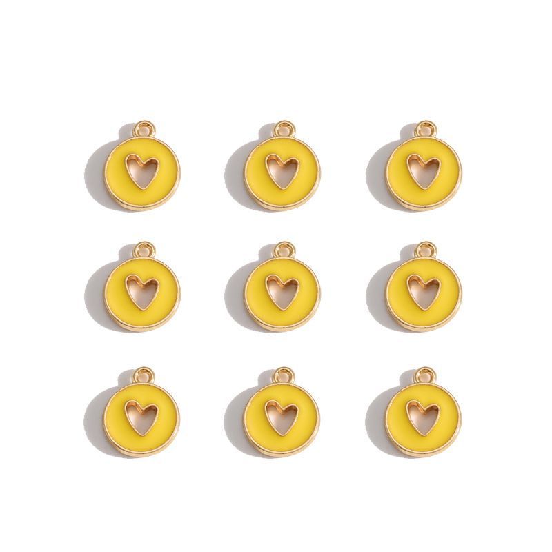 5PCS Colorful Hearts Design Jewelry Making Findings Charm 12x12mm