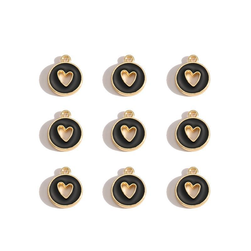 5PCS Colorful Hearts Design Jewelry Making Findings Charm 12x12mm