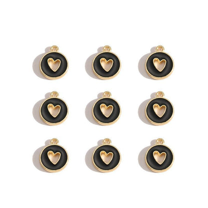 5PCS Colorful Hearts Design Jewelry Making Findings Charm 12x12mm