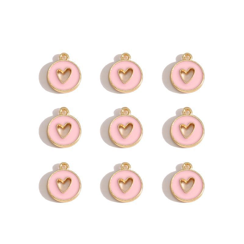 5PCS Colorful Hearts Design Jewelry Making Findings Charm 12x12mm