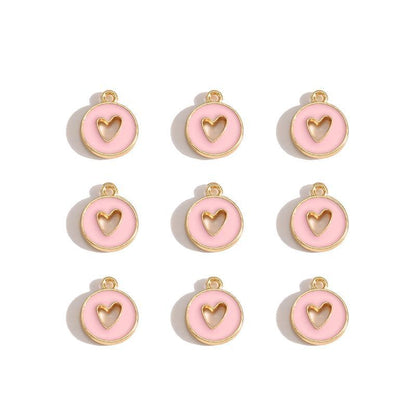 5PCS Colorful Hearts Design Jewelry Making Findings Charm 12x12mm