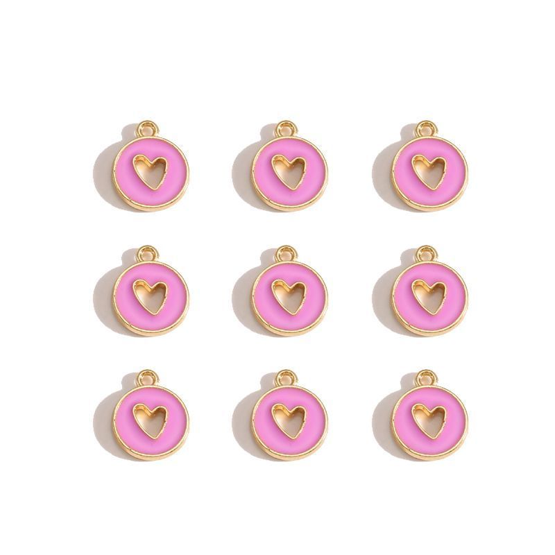 5PCS Colorful Hearts Design Jewelry Making Findings Charm 12x12mm