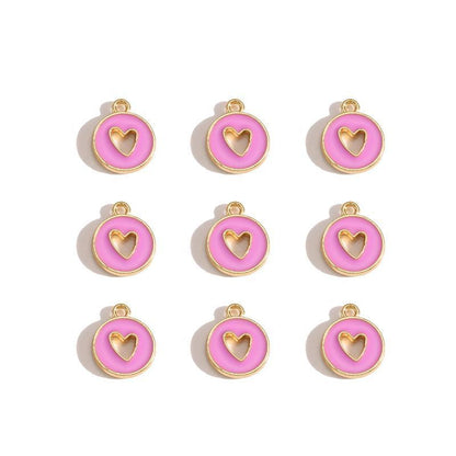 5PCS Colorful Hearts Design Jewelry Making Findings Charm 12x12mm
