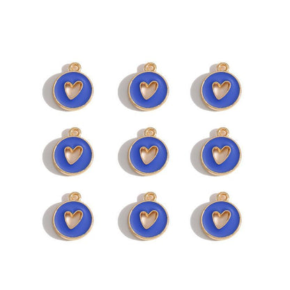 5PCS Colorful Hearts Design Jewelry Making Findings Charm 12x12mm